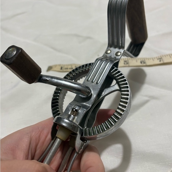 Stainless Steel Hand Mixer with Wooden Handle - Picture 3 of 4